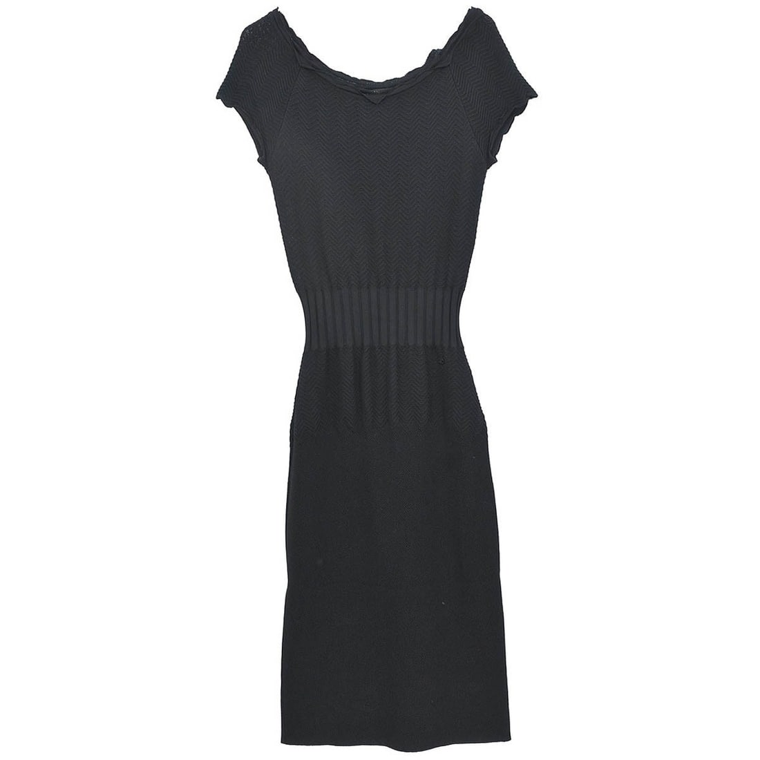 Chanel Vintage Black Midi Bodycon Dress 08A Size 36 (1 of 10)