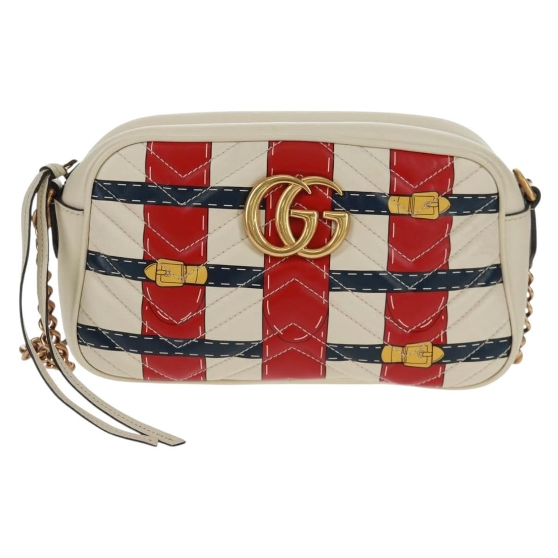 White Leather Gucci GG Marmont Camera Bag 23cm x 14cm x 6cm (1 of 18)