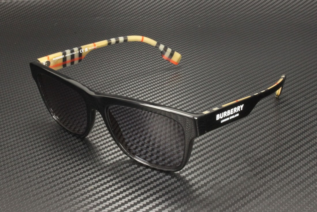 Burberry BE4293 Sunglasses Black Grey Polarized Unisex 56mm: Burberry BE4293 Sunglasses Black Grey Polarized Unisex 56mm Elevate your style with these Burberry BE4293 sunglasses, featuring a sleek black frame and sophisticated grey polarized lenses. Designed fo
