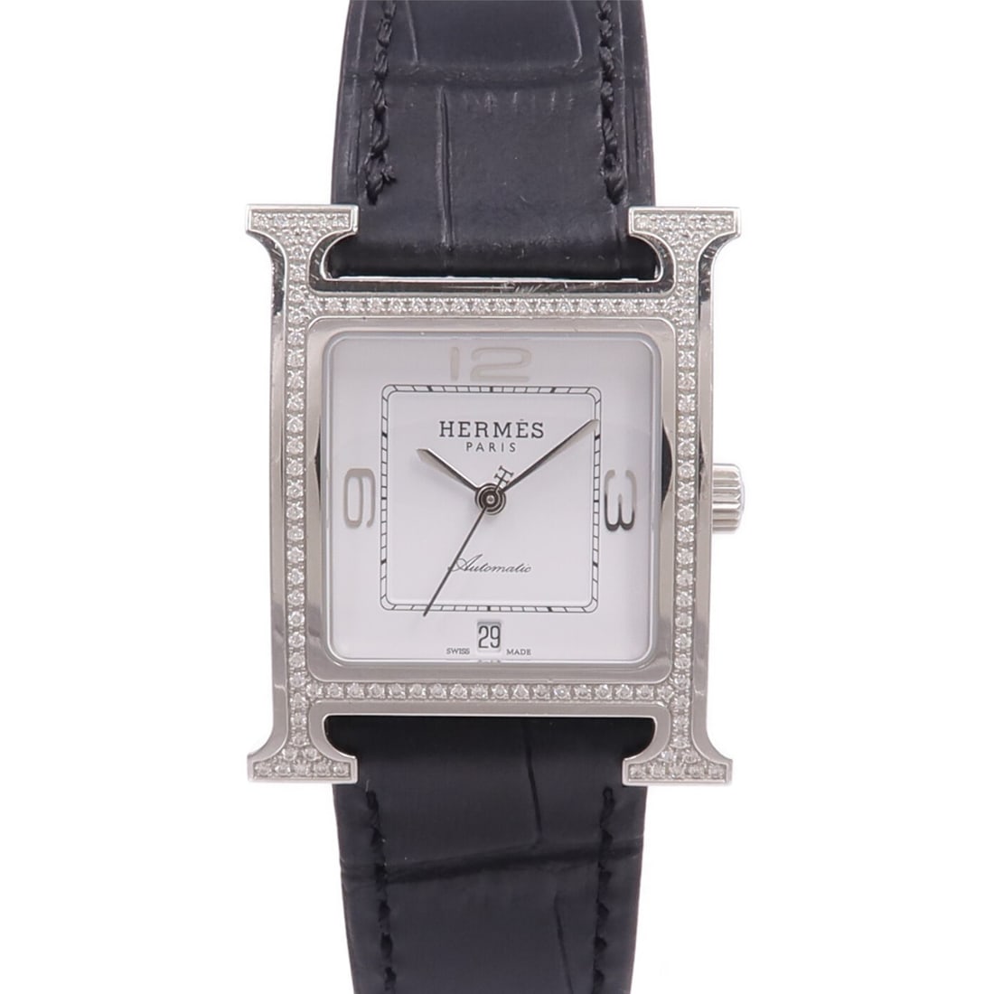 Heure H HH3.530 Stainless Steel Diamond White Quartz Wristwatch by Hermes (1 of 15)