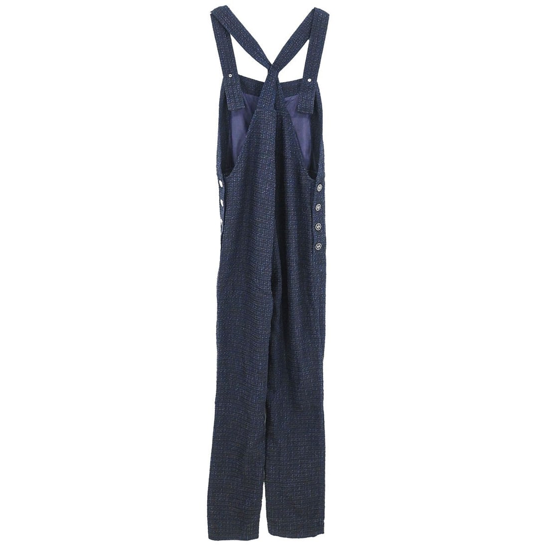 Navy Tweed Sleeveless Jumpsuit Pant Suit by Chanel Size 38 - 2