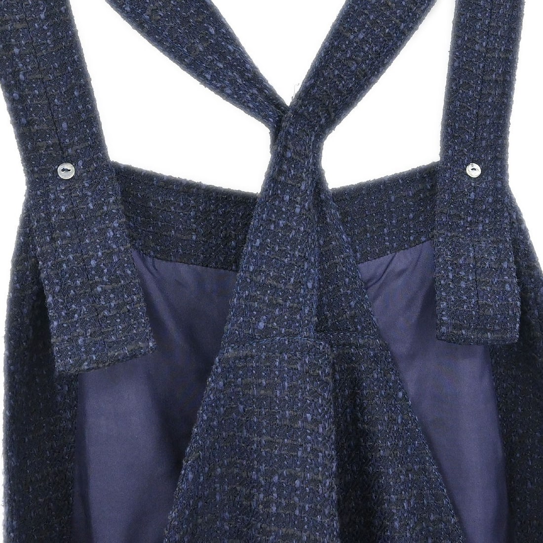 Navy Tweed Sleeveless Jumpsuit Pant Suit by Chanel Size 38 - 3