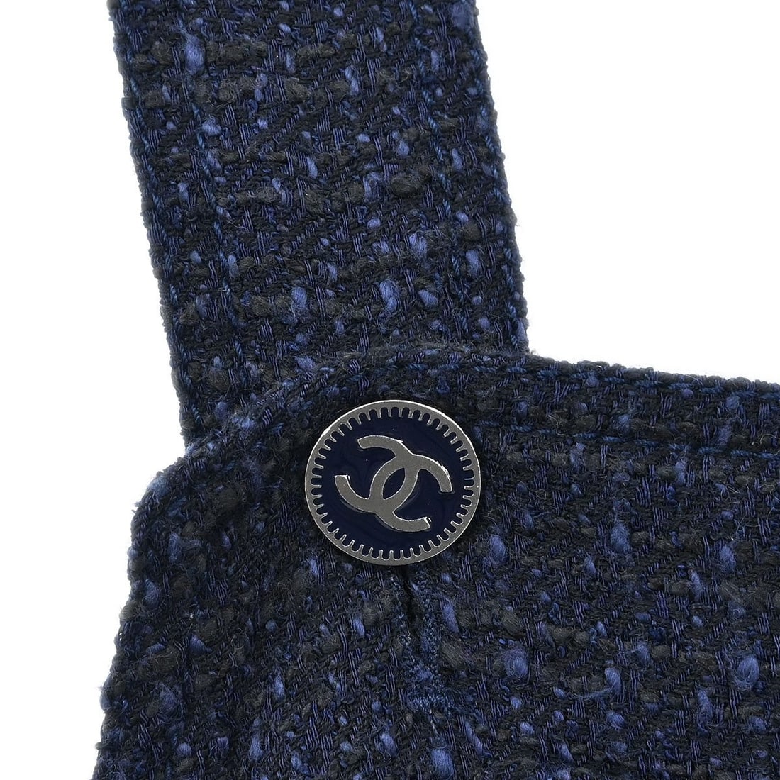 Navy Tweed Sleeveless Jumpsuit Pant Suit by Chanel Size 38 - 5