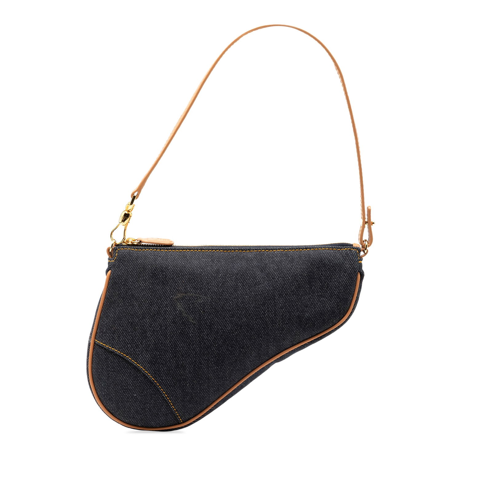 Dior Mini Denim Saddle Pochette Blue Fabric Bag: Dior Mini Denim Saddle Pochette Blue Fabric Bag The Dior Mini Denim Saddle Pochette combines chic style with practical design. Featuring a durable denim body complemented by leather trim, this bag is