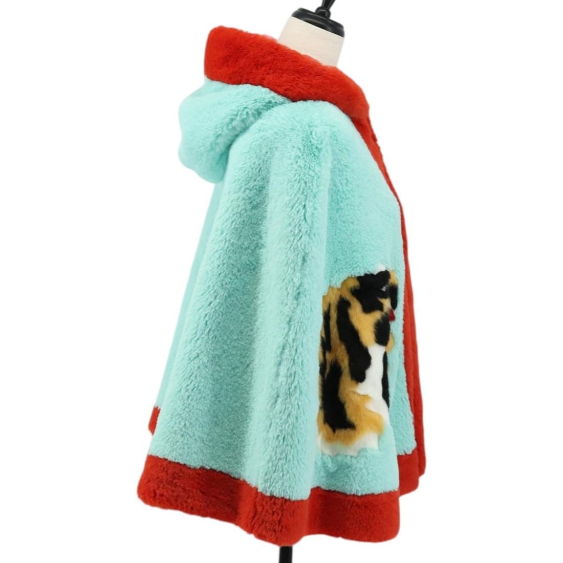 Gucci Peppermint Fur Tiger Poncho Jacket With Suit Cover - 4