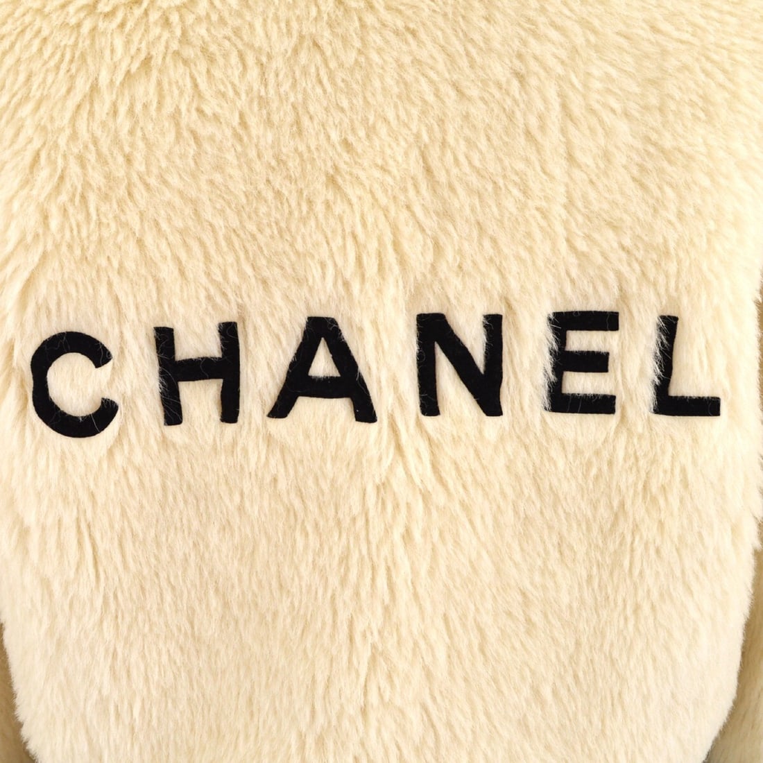 Chanel Off-White Black Fur Jacket Coat with Silk Lining - 4