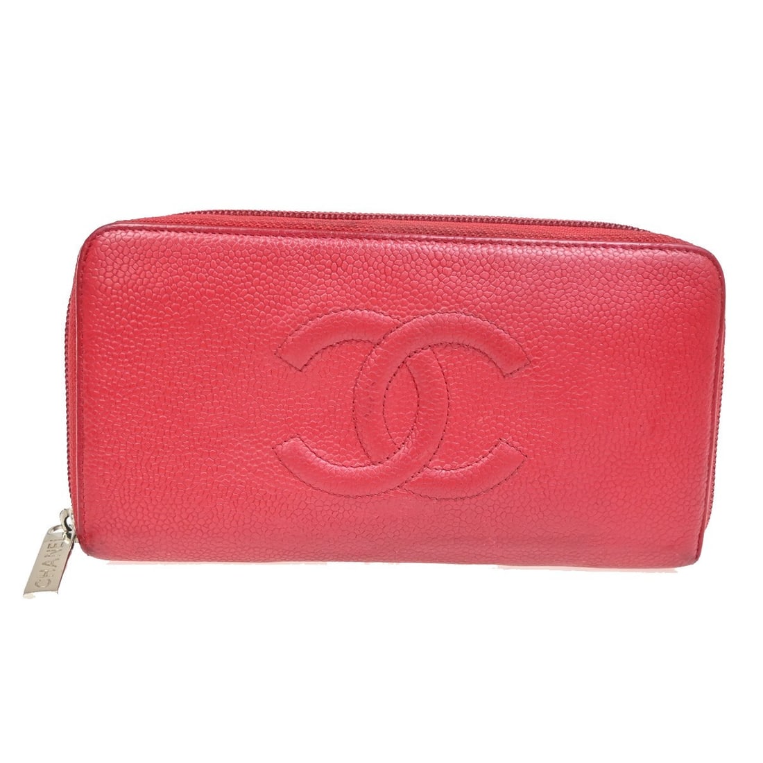 Red Chanel Timeless CC Leather Zipped Wallet for Women: Red Chanel Timeless CC Leather Zipped Wallet for Women This is a Chanel Timeless CC Zipped Wallet crafted from red leather. Designed for women, it features a zip closure and classic Chanel styling. Th