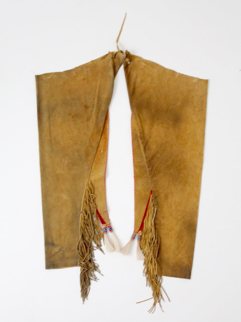Vintage Native American Buckskin Chaps with Beaded Detailing (1 of 5)