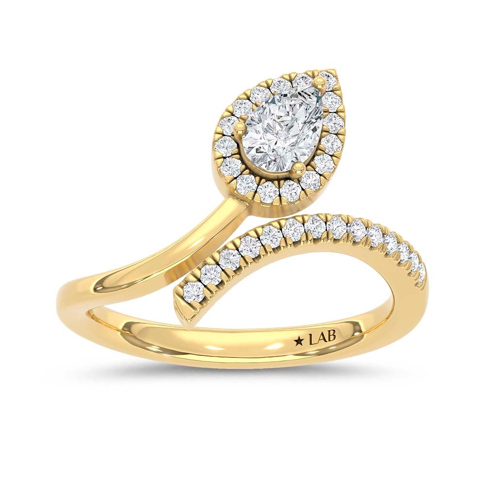 14K Yellow Gold Lab Grown Diamond 1/2 Ct.Tw. Fashion Ring: 14K Yellow Gold Lab Grown Diamond 1/2 Ct.Tw. Fashion Ring Designed in radiant 14K Yellow Gold, this fashion ring highlights lab grown diamonds totaling 1/2 Ct.Tw., combining warm gold tones with gentl