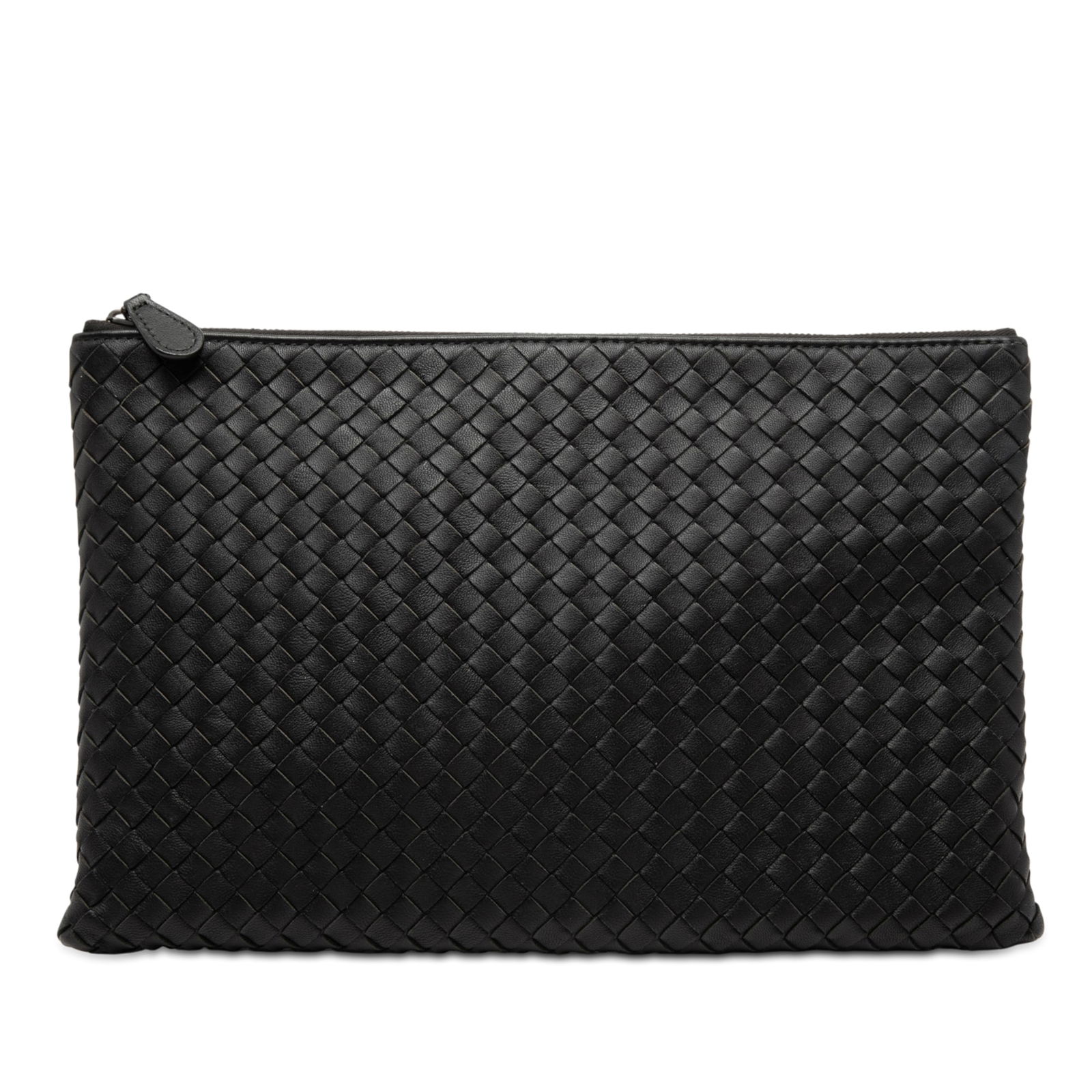 Bottega Veneta Black Leather Woven Nappa Intrecciato Clutch Bag (1 of 7)