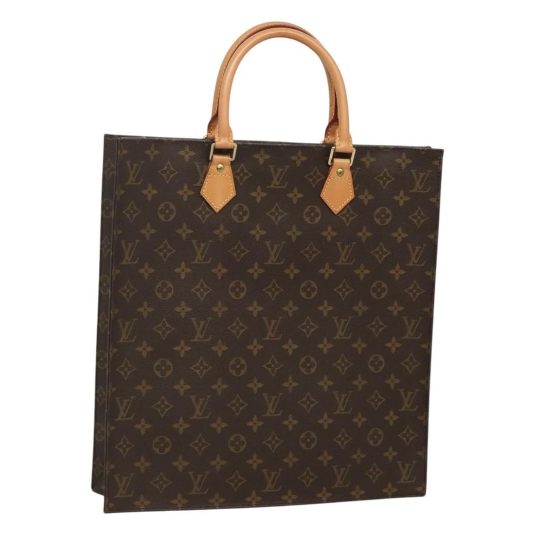 LOUIS VUITTON Monogram Sac Plat Hand Bag M51140 Authentic France: LOUIS VUITTON Monogram Sac Plat Hand Bag M51140 Authentic France This authentic Louis Vuitton Monogram Sac Plat Hand Bag combines style and functionality. Crafted from durable Monogram Canvas, this ba