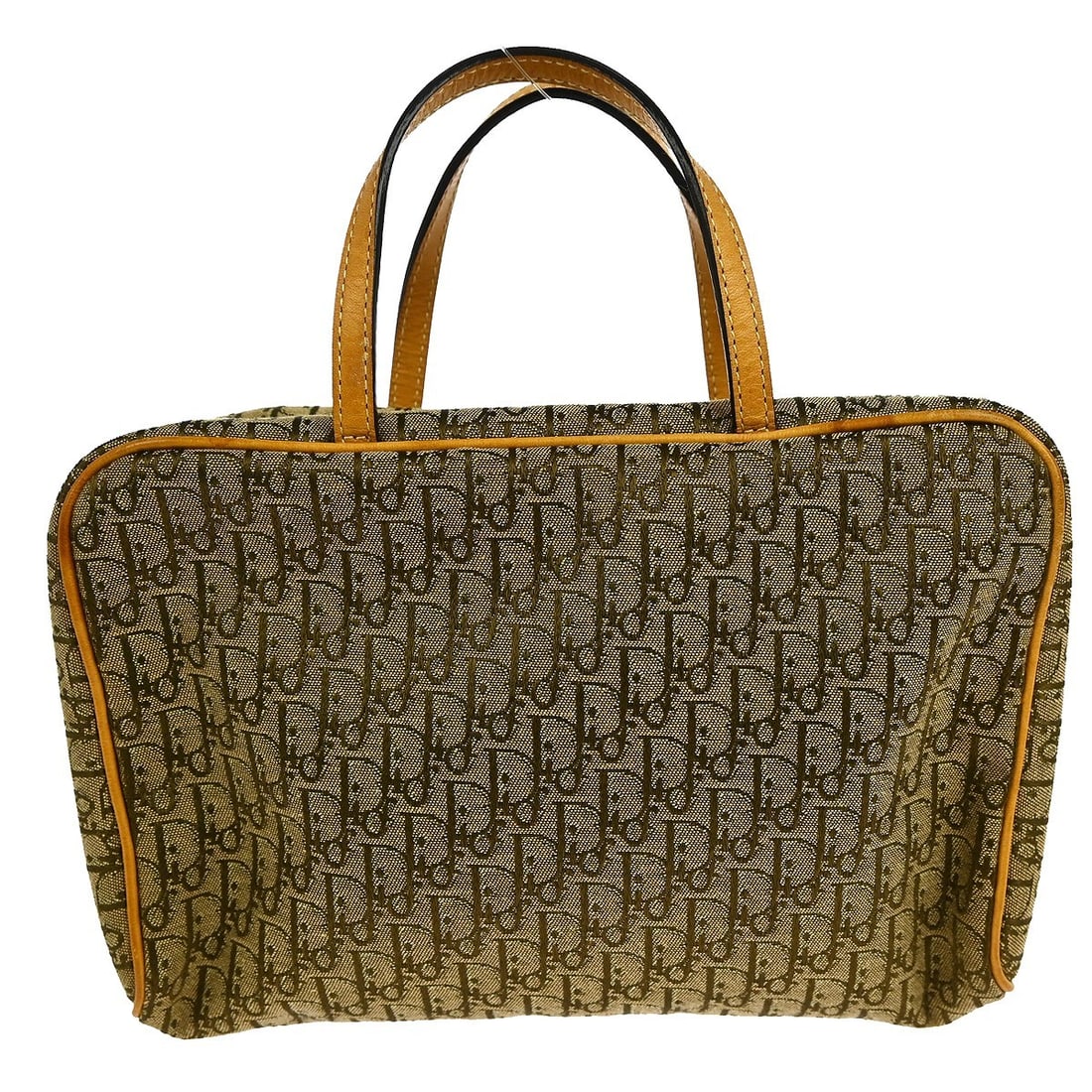 Dior Trotter Canvas Top Handle Bag Beige Small MC0053 Double Handles: Dior Trotter Canvas Top Handle Bag Beige Small MC0053 Double Handles This elegant Christian Dior Beige Trotter Handbag is perfect for casual outings. Featuring a classic Trotter pattern, it showcases