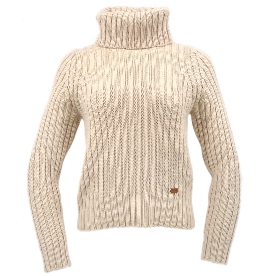 Chanel Vintage Ivory Cashmere Turtleneck Sweater 00A #36: Chanel Vintage Ivory Cashmere Turtleneck Sweater 00A #36 This elegant Chanel sweater features a luxurious 100% cashmere construction, perfect for adding sophistication to your casual wardrobe. It show
