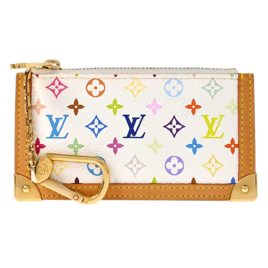 Louis Vuitton Multicolor Canvas Leather Pochette Cles Coin Purse M92655 (1 of 7)