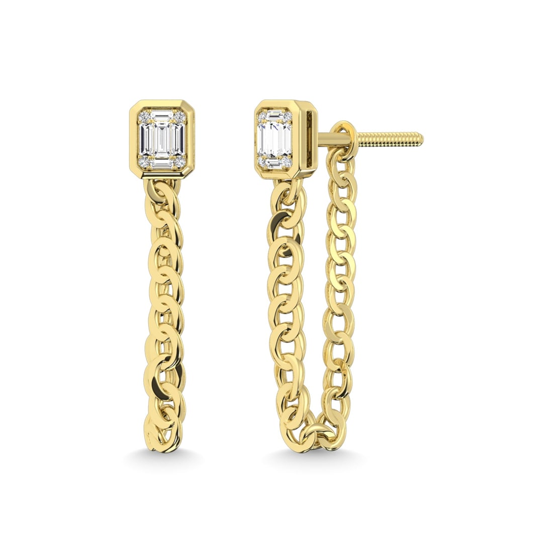 14K Yellow Gold Diamond 1/3 Ct.Tw. Cuban Earrings (1 of 3)