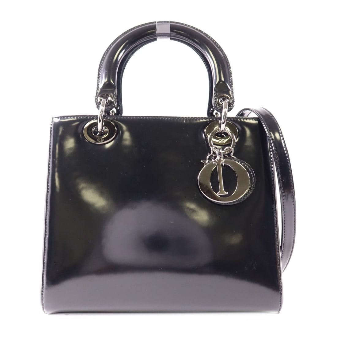 Christian Dior Lady Dior 2 Way Shoulder Bag Black Leather (1 of 15)