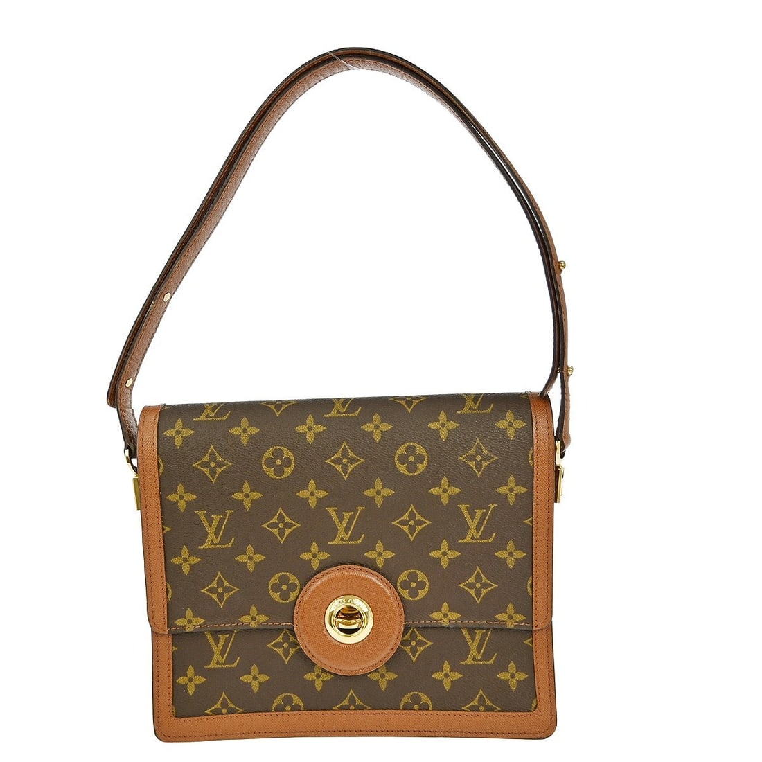 Louis Vuitton Raspail Monogram Canvas Medium Shoulder Bag M51372: Louis Vuitton Raspail Monogram Canvas Medium Shoulder Bag M51372 This is a Louis Vuitton Raspail shoulder bag crafted from signature monogram canvas with brown leather handles and trim. The medium-siz