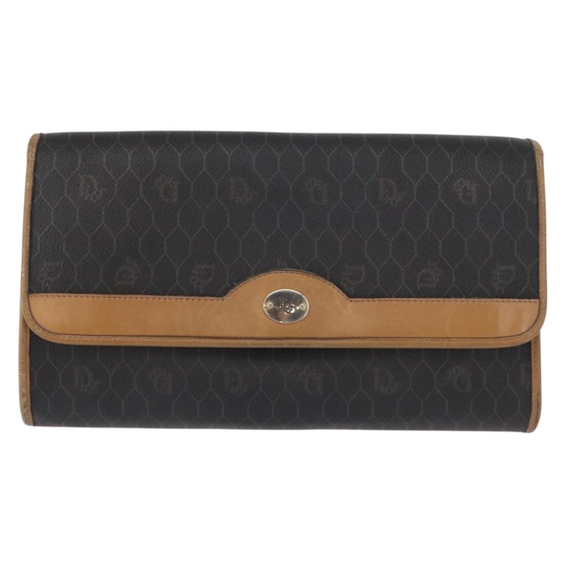 Vintage Honeycomb Chain Canvas Bag by Christian Dior Black France: Vintage Honeycomb Chain Canvas Bag by Christian Dior Black France This Christian Dior Vintage Honeycomb chain bag for women features a black canvas exterior with leather accents. The bag shows signs o