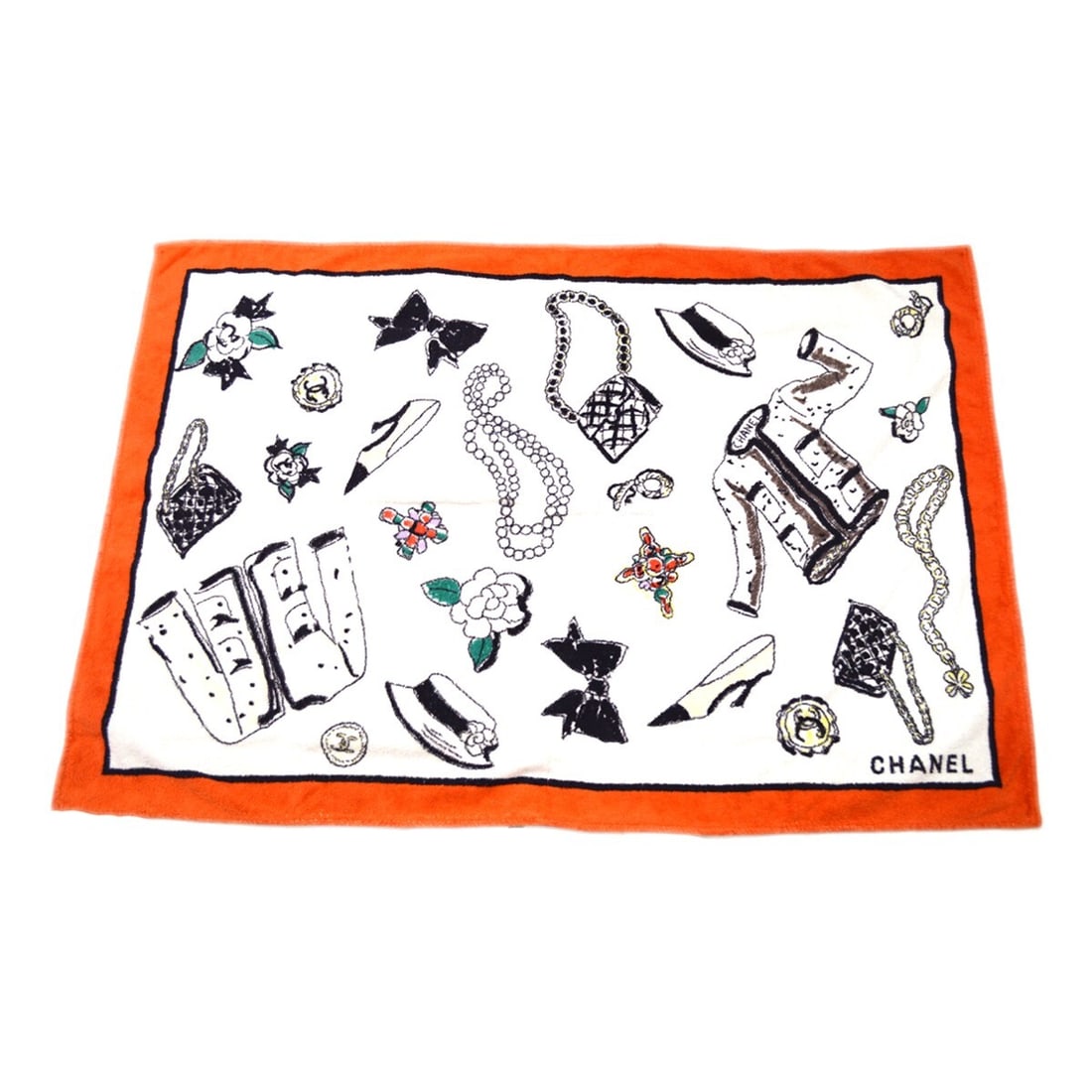 Chanel Icon Beach Towel Red and White Stylish Bath Towel: Chanel Icon Beach Towel Red and White Stylish Bath Towel Elevate your beach outings with this luxurious Chanel Icon Beach Towel. Featuring a striking red and white design, this towel embodies the eleg