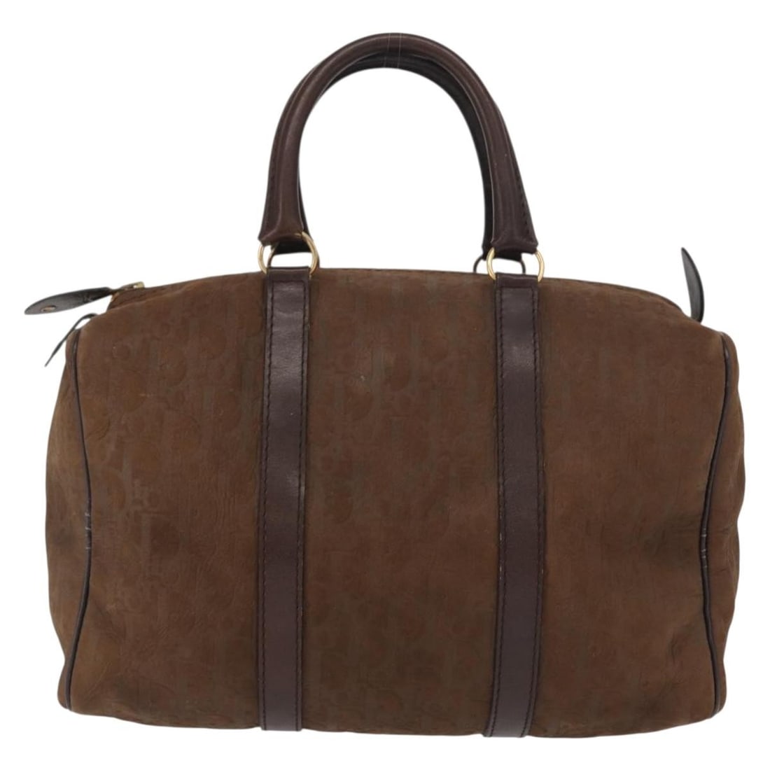 Dior Trotter Canvas Boston Bag Brown Vintage France: Dior Trotter Canvas Boston Bag Brown Vintage France This Christian Dior Vintage Trotter Boston Bag features a brown canvas exterior with signature Trotter pattern, designed for women. The bag is accen