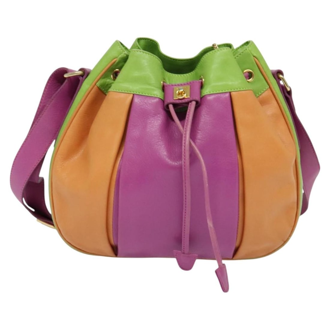 Multicolor Leather Shoulder Bag by Celine 31cm x 26cm x 6cm: Multicolor Leather Shoulder Bag by Celine 31cm x 26cm x 6cm This pre-owned Celine shoulder bag for women features multicolor leather construction with a stylish design. It shows signs of use including
