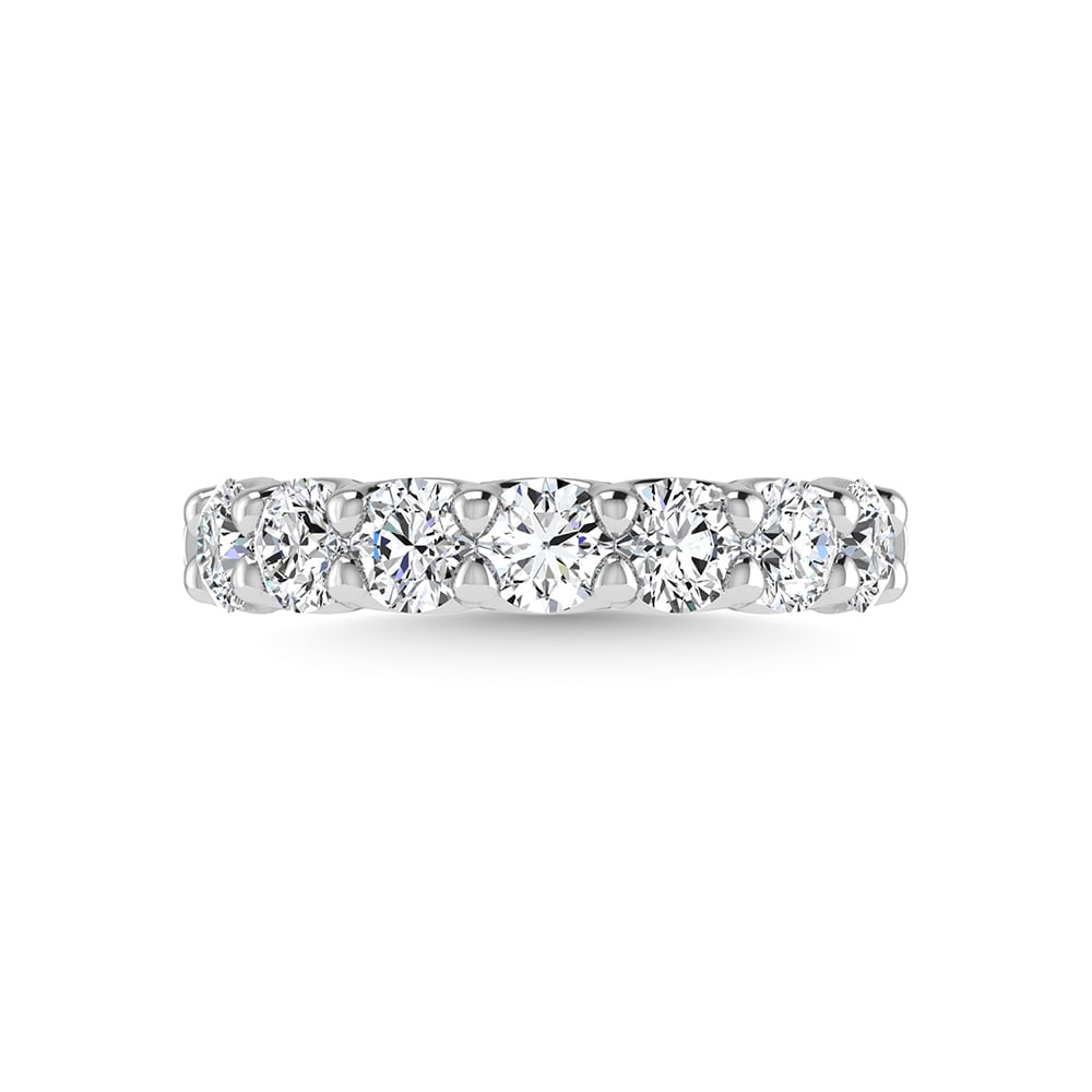 14K White Gold Lab Grown Diamond 2 1/3 Ct.Tw. Round Shape Halfway Wedding Band: 14K White Gold Lab Grown Diamond 2 1/3 Ct.Tw. Round Shape Halfway Wedding Band Embrace timeless beauty with this 14K White Gold Halfway Wedding Band, showcasing 2 1/3 Ct.Tw. of brilliant round lab-gro