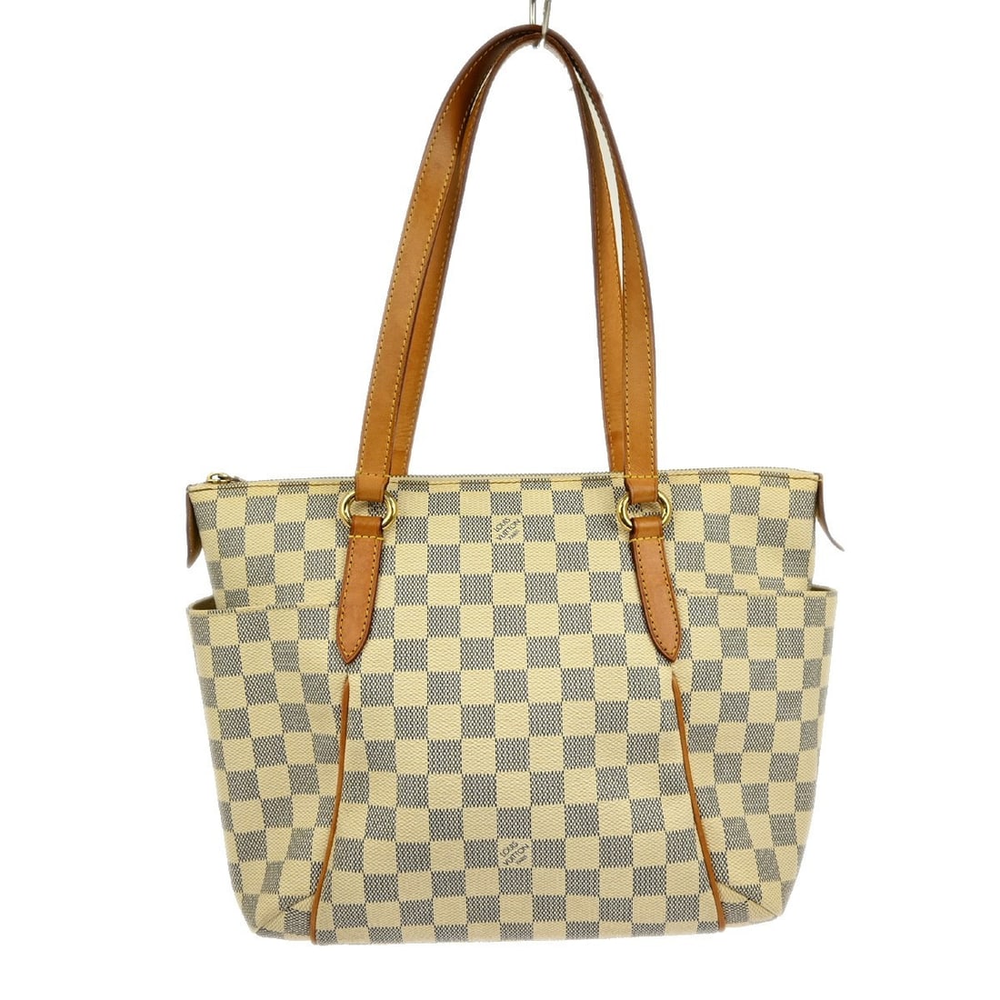 Louis Vuitton Damier Azur Canvas Totally Tote Bag White: Louis Vuitton Damier Azur Canvas Totally Tote Bag White This Louis Vuitton Totally Handbag features the iconic Damier Azur canvas in white, designed for women. The bag is crafted with canvas material