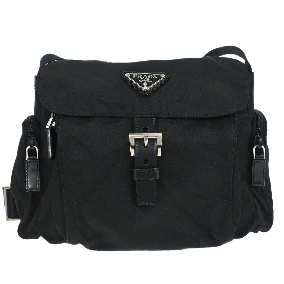 Medium Black Nylon and Leather Shoulder Bag by Prada (1 of 10)