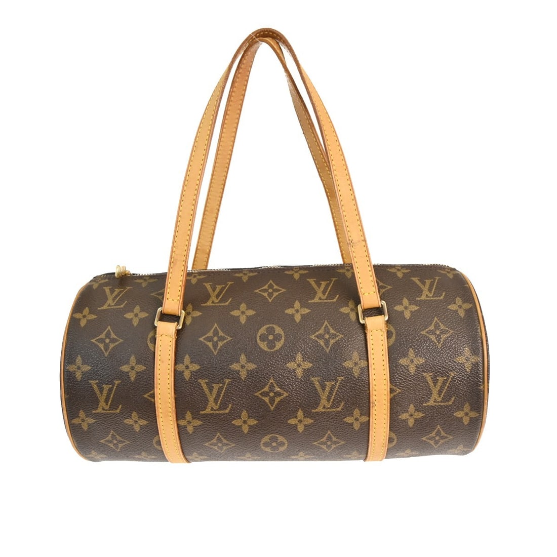 Papillon 30 Monogram Canvas Medium Handbag by Louis Vuitton M51385: Papillon 30 Monogram Canvas Medium Handbag by Louis Vuitton M51385 This Louis Vuitton Papillon 30 handbag features the signature Monogram canvas exterior and brown leather double handles. It has a zip