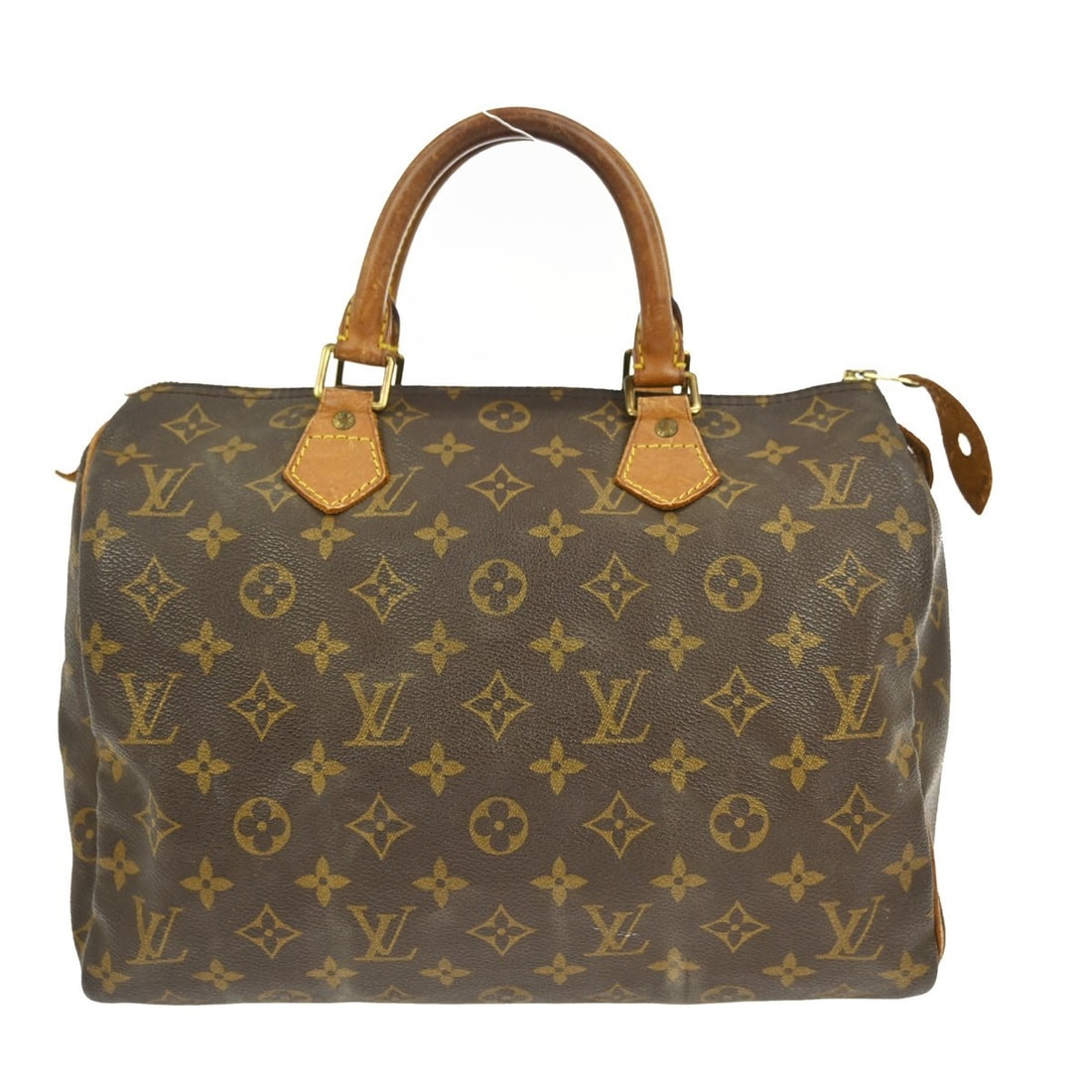 Louis Vuitton Speedy 30 Monogram Canvas Satchel M41526: Louis Vuitton Speedy 30 Monogram Canvas Satchel M41526 This Louis Vuitton Speedy 30 handbag features the iconic monogram canvas exterior with double beige leather handles and a zip closure. The bag in