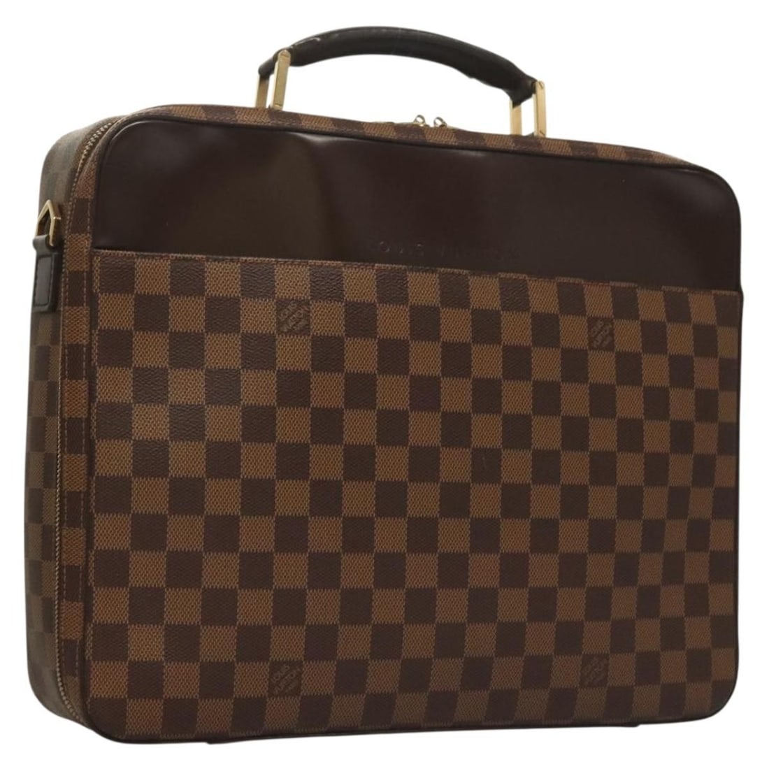Louis Vuitton Sabana Brown Canvas Laptop Briefcase Unisex Bag: Louis Vuitton Sabana Brown Canvas Laptop Briefcase Unisex Bag This pre-owned Louis Vuitton Sabana Laptop Briefcase features the signature Damier canvas in brown, designed for unisex use. The bag is ma