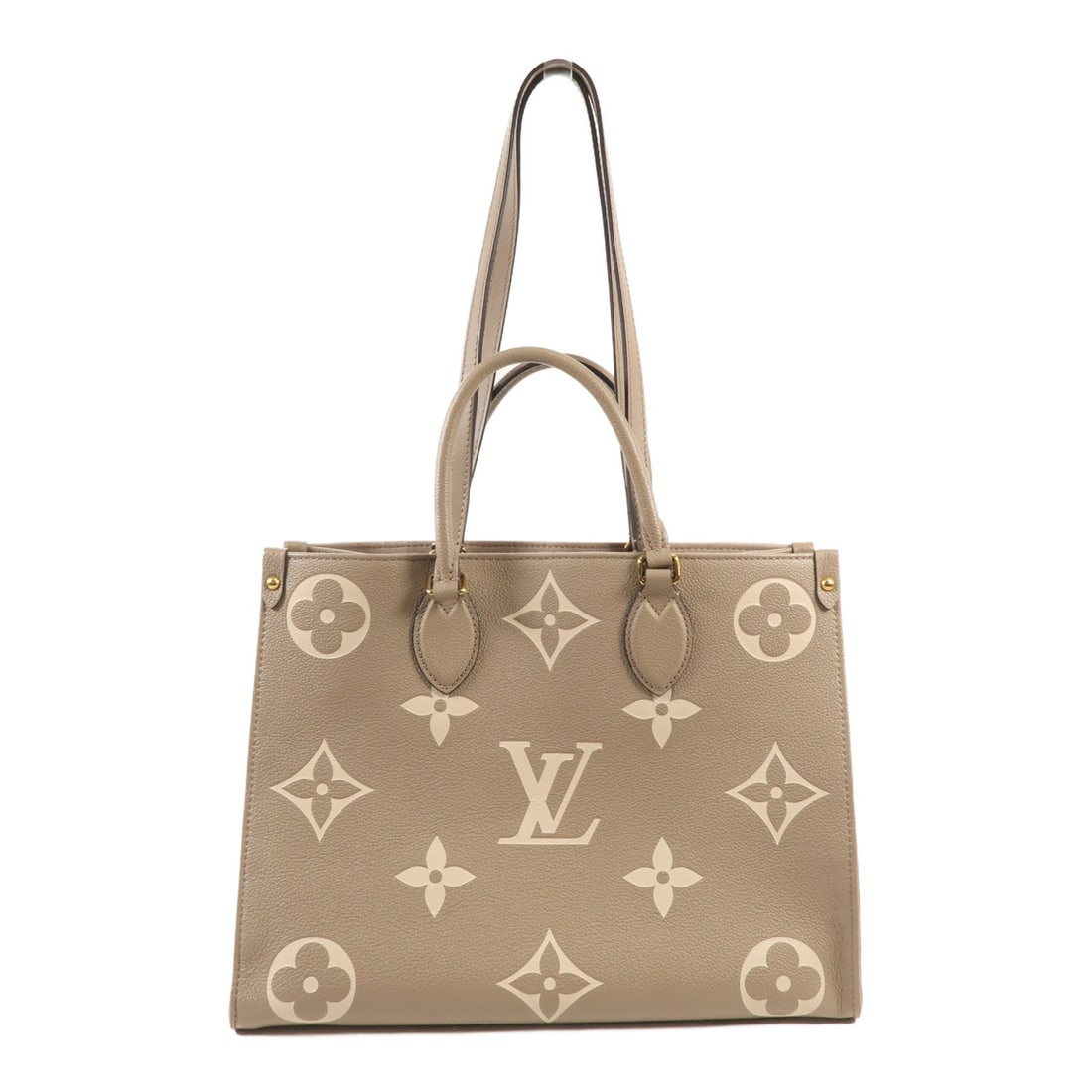 LOUIS VUITTON OnTheGo MM Beige 2 Way Shoulder Tote Bag M45494: LOUIS VUITTON OnTheGo MM Beige 2 Way Shoulder Tote Bag M45494 Elevate your style with the Louis Vuitton OnTheGo MM 2 Way Shoulder Tote Bag, crafted from luxurious calfskin leather in a sophisticated b