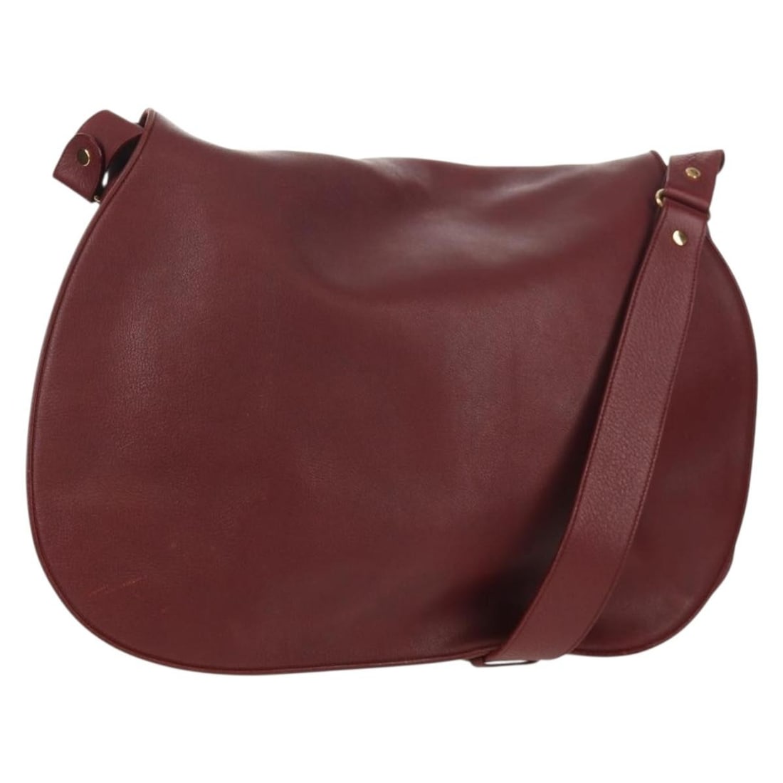 Burgundy Leather Must de Cartier Women's Shoulder Bag 41cm: Burgundy Leather Must de Cartier Women's Shoulder Bag 41cm The Must de Cartier Shoulder Bag is crafted from burgundy leather and designed for women. This pre-owned bag shows signs of wear, including r
