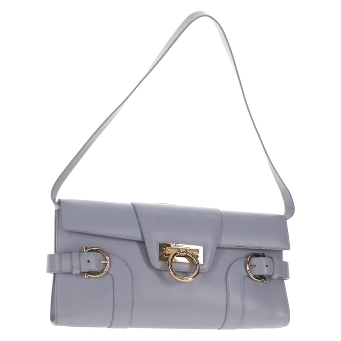 Salvatore Ferragamo Gancini Purple Gold Leather Shoulder Bag Auth: Salvatore Ferragamo Gancini Purple Gold Leather Shoulder Bag Auth This Salvatore Ferragamo Gancini Shoulder Bag is a stylish accessory crafted from high-quality leather in an elegant purple and gold c