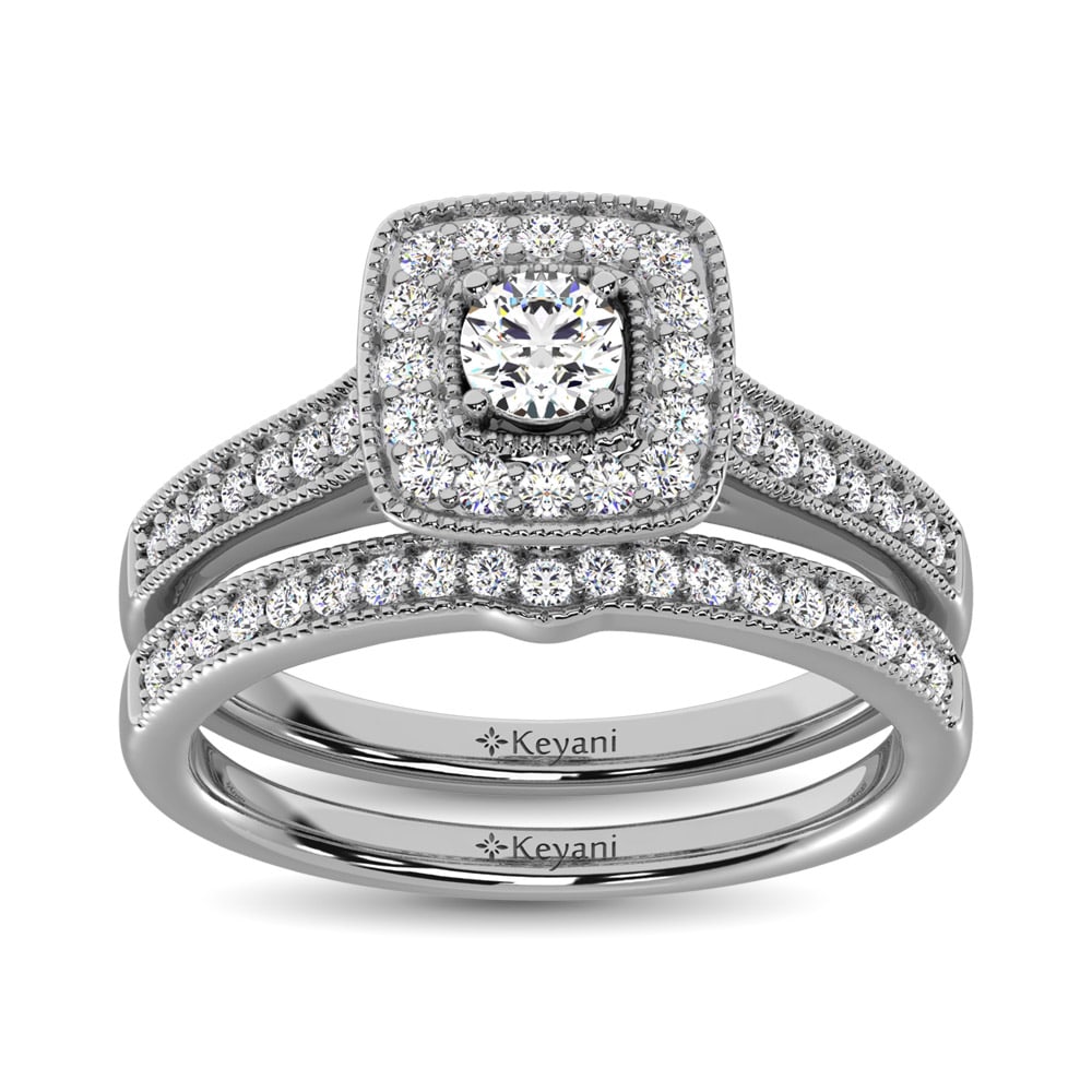 Diamond 3/4 Ct.Tw. Bridal Ring in 14K White Gold: Diamond 3/4 Ct.Tw. Bridal Ring in 14K White Gold 14k White Gold Stone Color: G-h Stone Clarity: Si2 Each ring is presented in standard size 6.5. Complimentary resizing is available between sizes 510 (