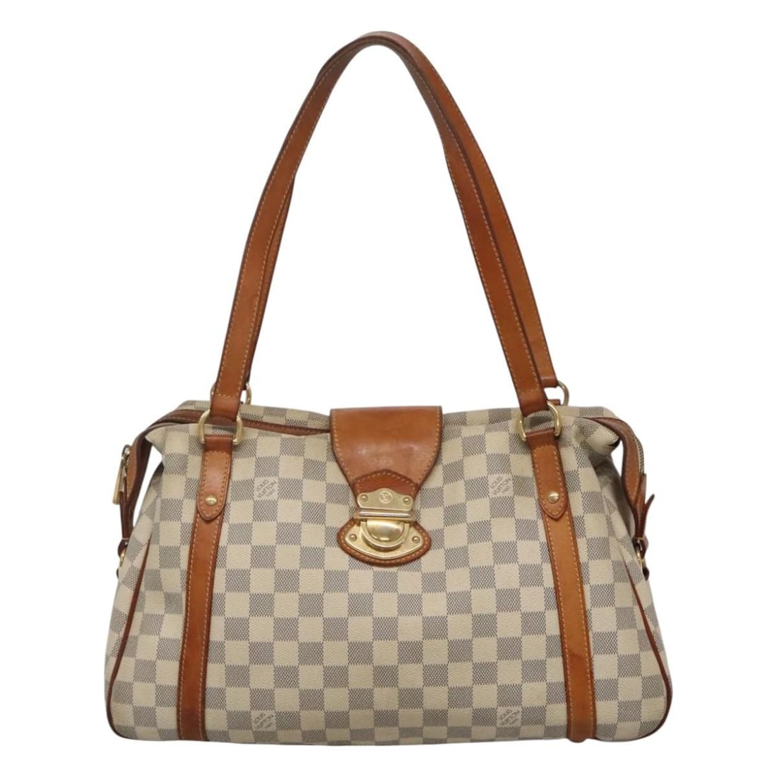 White Canvas Tote Bag Louis Vuitton Stresa 40cm by 22cm by 21cm: White Canvas Tote Bag Louis Vuitton Stresa 40cm by 22cm by 21cm This Louis Vuitton Stresa handbag features the iconic Damier canvas in white, designed for female use. It is a spacious tote from France