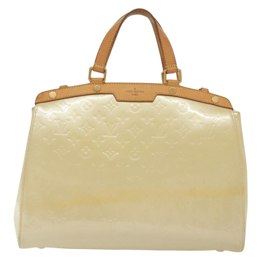 Louis Vuitton Blair Patent Leather Shoulder Bag Beige 37cm: Louis Vuitton Blair Patent Leather Shoulder Bag Beige 37cm Louis Vuitton Blair Monogram Vernis handbag in beige patent leather designed for women. The bag shows signs of wear including surface