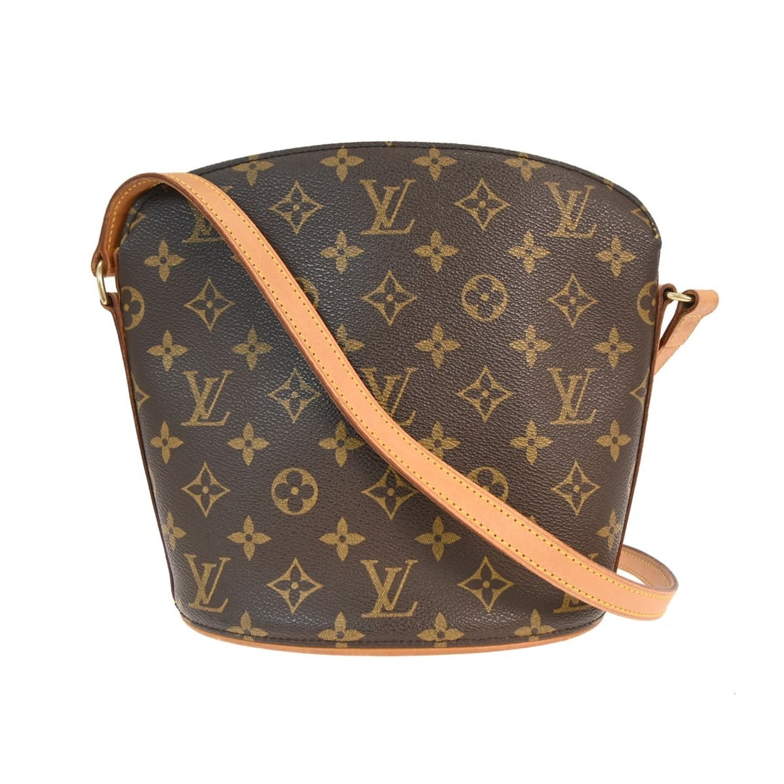 Louis Vuitton Drouot Monogram Canvas Crossbody Shoulder Bag M51290: Louis Vuitton Drouot Monogram Canvas Crossbody Shoulder Bag M51290 This Louis Vuitton Drouot shoulder bag features the iconic monogram canvas leather exterior with a classic brown color and beige cros