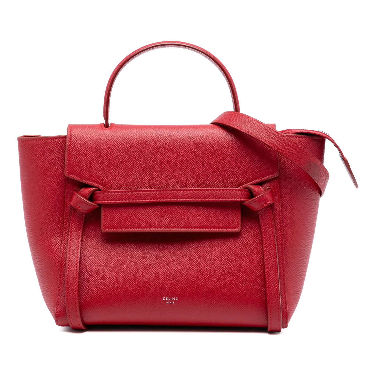 Celine Micro Belt Bag in Red Grained Calfskin Leather (1 of 7)