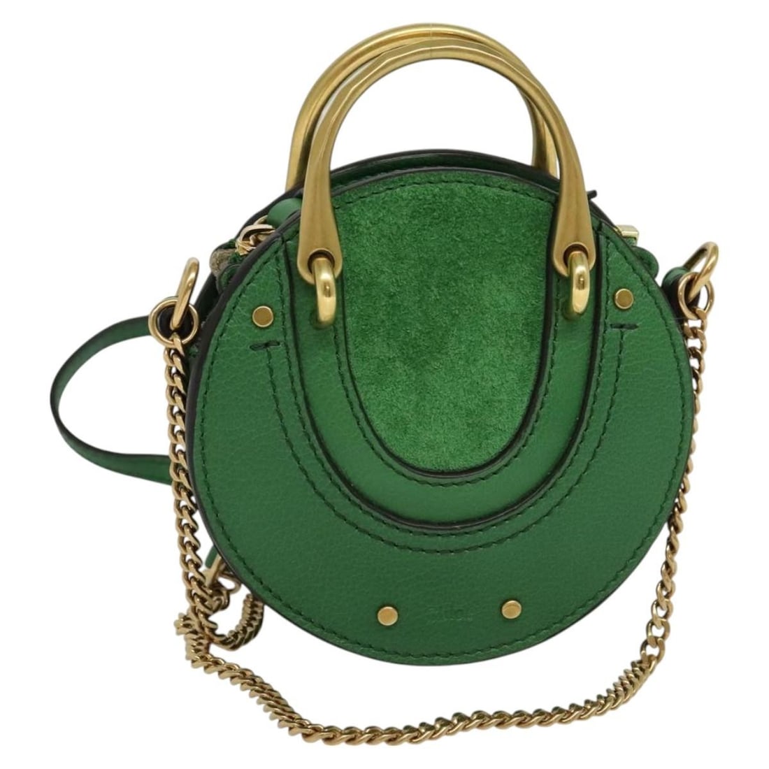Chloe Chain Pixy Leather Shoulder Bag Green Gold Auth 120652 (1 of 18)