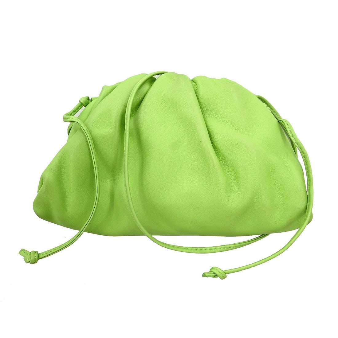 Green Leather The Pouch Shoulder Bag by Bottega Veneta: Green Leather The Pouch Shoulder Bag by Bottega Veneta This Bottega Veneta The Pouch shoulder bag features green leather in the signature Intrecciato design. Designed for women, it is a pre-owned item