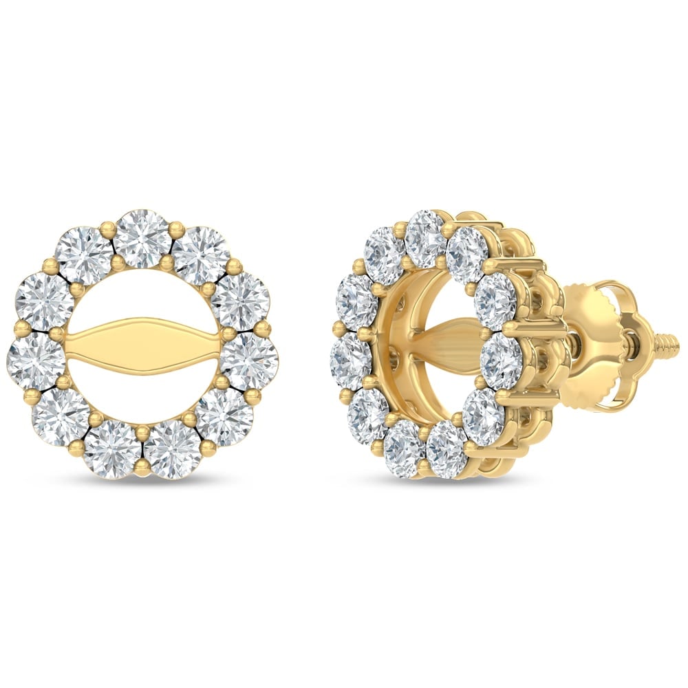14K Yellow Gold Lab Grown Diamond 3/4 Ct.Tw. Jacket Earrings: 14K Yellow Gold Lab Grown Diamond 3/4 Ct.Tw. Jacket Earrings Radiant 14K yellow gold jacket earrings featuring lab-grown diamonds totaling 3/4 carat total weight, perfect for everyday elegance. 14k Ye