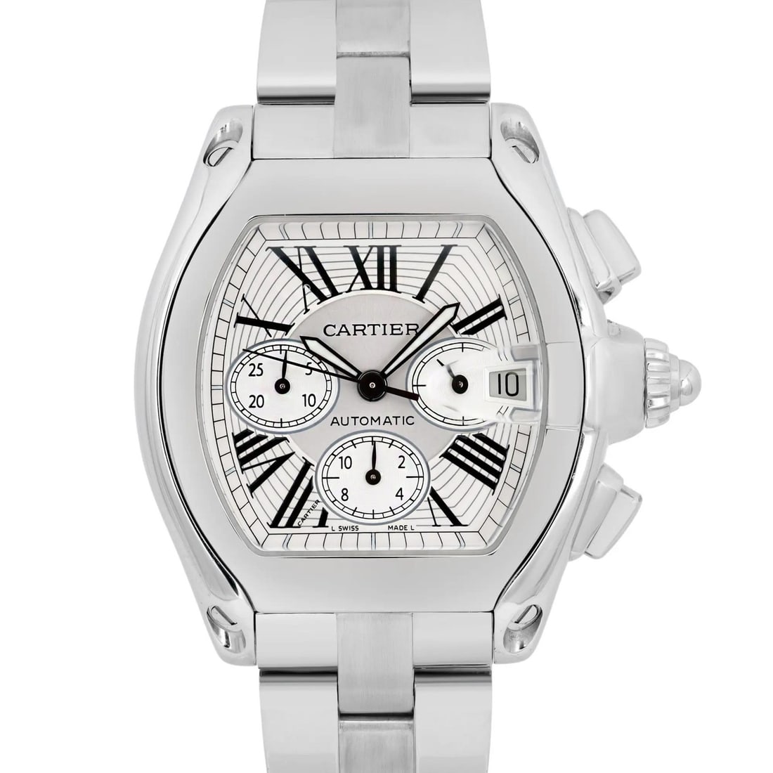 Cartier Roadster XL Automatic Men's Watch Silver Dial Stainless Steel W62019X6 - 2