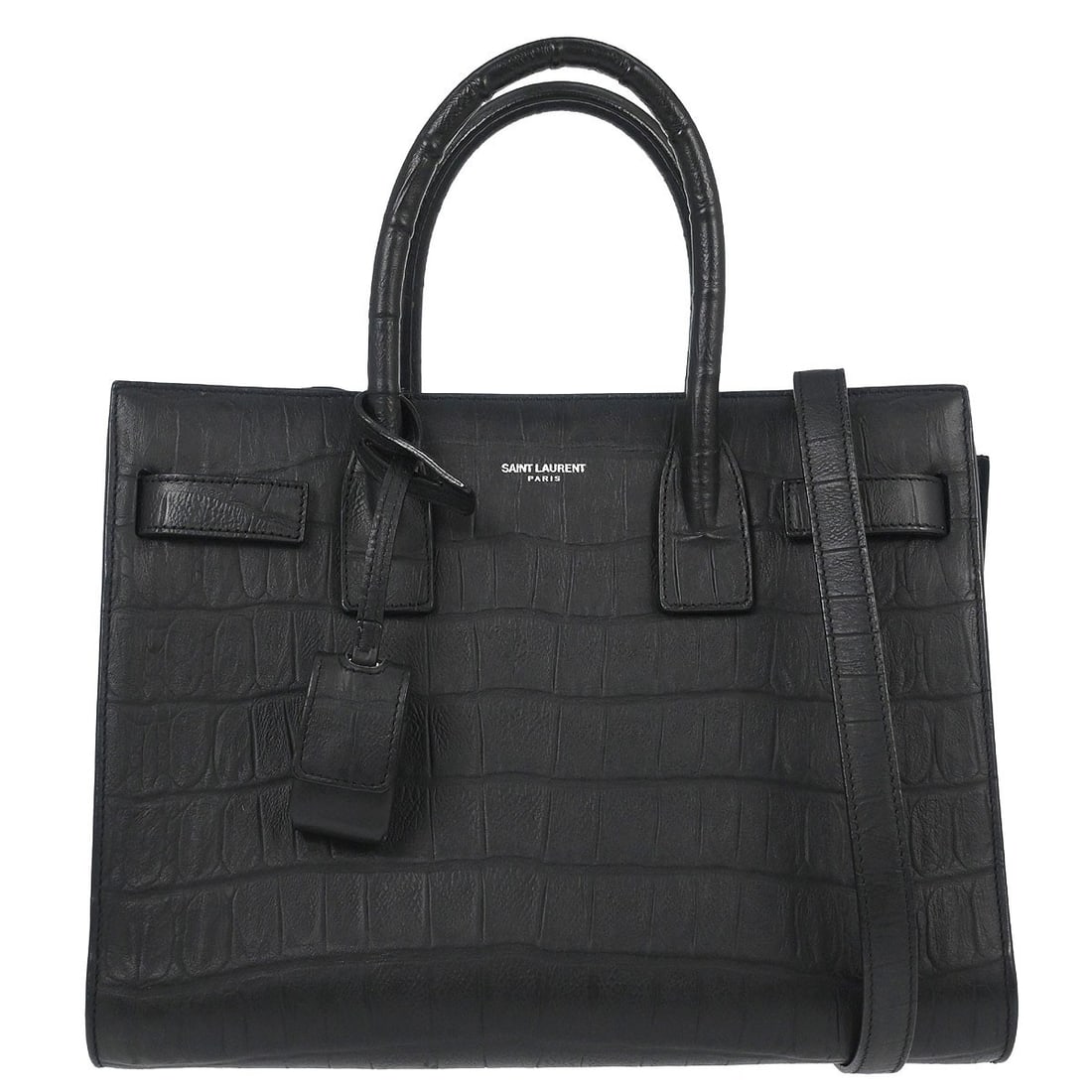 Small Sac de Jour Leather Shoulder Bag by Saint Laurent in Black (1 of 10)