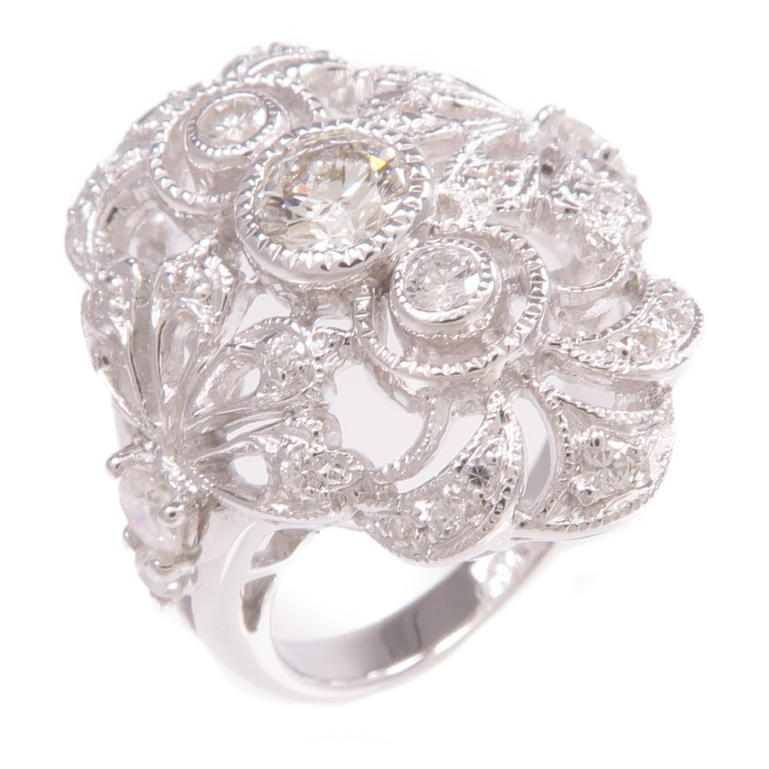 18K White Gold Diamond Ring Size 6 (1 of 7)
