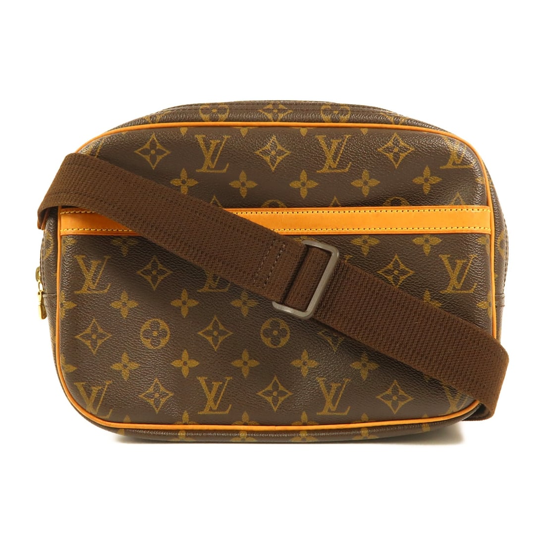 LOUIS VUITTON Reporter PM Shoulder Bag Monogram Brown GHW: LOUIS VUITTON Reporter PM Shoulder Bag Monogram Brown GHW The LOUIS VUITTON Reporter PM Shoulder Bag is a stylish and functional accessory perfect for everyday use. Made from durable PVC coated canvas