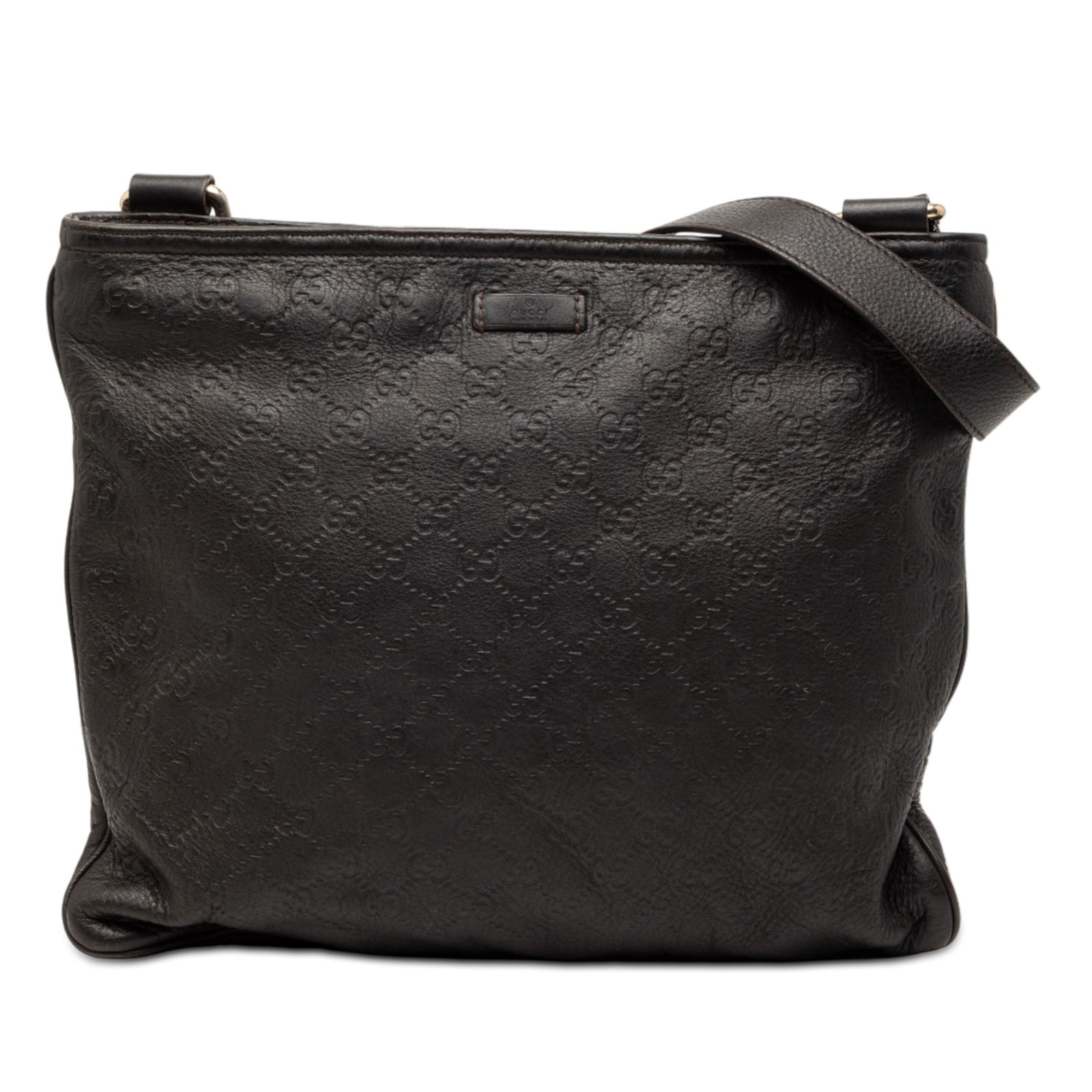 Gucci Guccissima Brown Leather Crossbody Bag with Adjustable Strap (1 of 7)