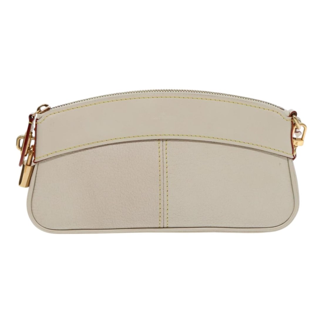 Louis Vuitton White Suhali Leather Lockit Clutch 23cm: Louis Vuitton White Suhali Leather Lockit Clutch 23cm This Louis Vuitton Suhali Lockit Clutch is crafted from white leather, designed for women. It features a sleek rectangular silhouette with slight