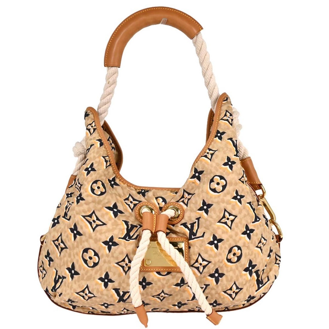 Louis Vuitton Bulles MM Hobo Bag Beige Leather Nylon: Louis Vuitton Bulles MM Hobo Bag Beige Leather Nylon The Louis Vuitton Cruise Line Bulles MM Shoulder Bag is a stylish and practical accessory perfect for casual occasions. This medium-sized hobo bag