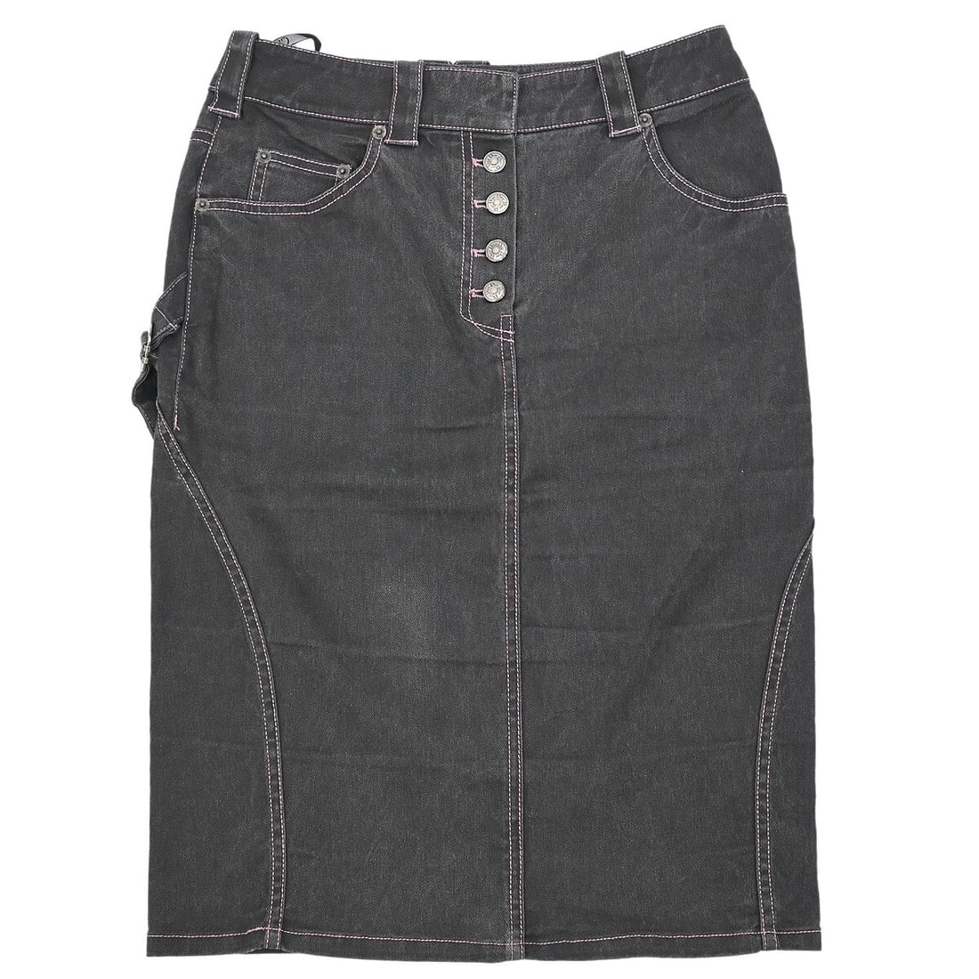 Christian Dior Black Denim Skirt Zip Closure Size #38: Christian Dior Black Denim Skirt Zip Closure Size #38 Elevate your casual wardrobe with this stylish black denim skirt from Christian Dior. Crafted from a high-quality blend of 98% cotton and 2% Lycra